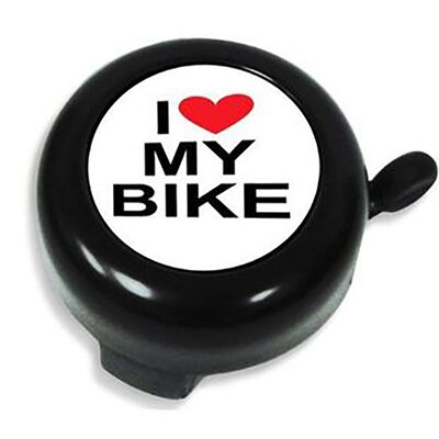Звонок велосипедный NUVO,  "I Love My Bike", алюмин./пластик, D55 мм (черный) #0