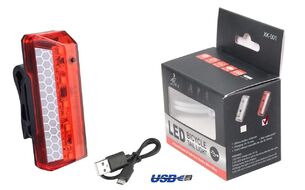 Фонарь задний VXM аккумуляторный 650 mAh, USB кабель, LED 120 Lumens, влагозащищенный корпус, блистер (УТ00021655)