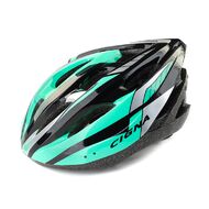 Шлем взрослый велосипедный CIGNA WT-040, регулировка размера 57-62 (чёрный/зеленый/серебристый, УТ00019387)