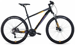 Велосипед FORWARD APACHE 27,5 3.0 disc (27,5" 21 ск. рост. 21") 2020-2021, черный/оранжевый, RBKW1M67Q041