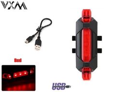 Фонарь задний DС-918A аккумуляторный, USB кабель, LED, 2 режима работы, влагозащищенный (красный) УТ00021659