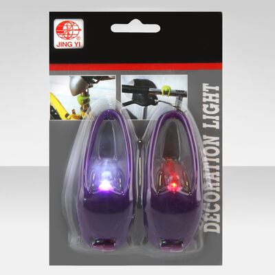 Комплект: фара передняя, фонарь задний (2 реж.раб.) (фиолет., JY-267-1A purple) #0