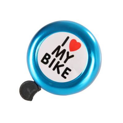 Звонок велосипедный NUVO,  "I Love My Bike", алюмин./пластик, D55 мм (синий) #0