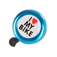 Звонок велосипедный NUVO,  "I Love My Bike", алюмин./пластик, D55 мм (синий)