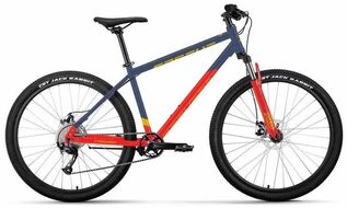 Велосипед FORWARD APACHE 27,5 2.0 D (27,5" 8 ск. рост. 19") 2023, темно-синий/красный, RB3F780CADBUXRD