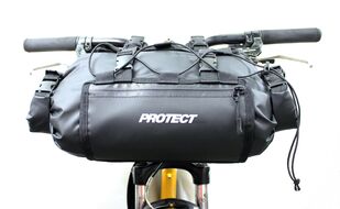 Велосумка на руль до 12 литров, серия Bikepacking, 100% герметичная, нейлоновая подкладка, доступ к грузу с двух сторон, ремень и карабины для переноски на плече, цвет черный, PROTECT™ (555-671)