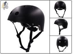 Шлем взрослый BMX, 11 отв., "Котелок", размер "M", регулировка обхвата, GR-900, черный матовый