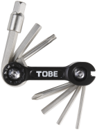 Набор инструментов TOBE, складной 9 предметов, шестигранники 2.5/3/4/5/6/8 мм, 1 отвертка, Т25, спицевой ключ 3,2 мм (TB_2148)
