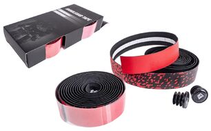 Обмотка на руль "Blocks", EVA+PU, к-кт 2 шт. (пара), толщина 3 мм, цветная, с барендами, ленты на финиш, TT Red/Black (NN010753)