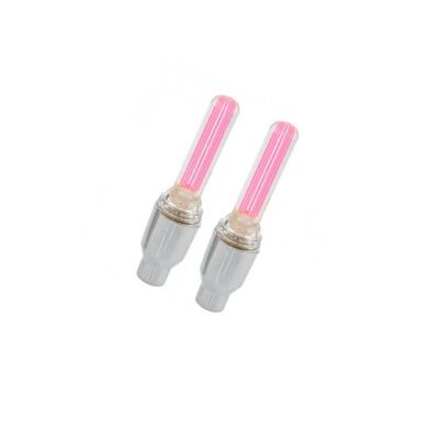 Колпачок на ниппель, JY-503E, светодиодный (1 LED), к-кт 2 шт., розовое свечение #0