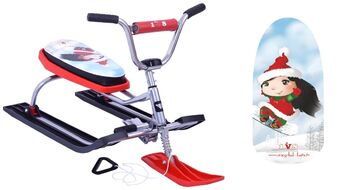 Снегокат Dream Team (разборный), вело руль, с амортизатором, Vandy, 118 (красный/синий) УТ00027194