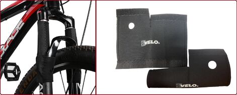 Защита (комплект) для вилки, неопреновая, VELO logo (черный, DS-LR)