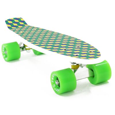 Скейтборд (Пенниборд) PWS Print Grip 3D 22" белый/зеленый #0