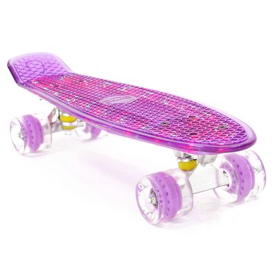 Скейтборд (Пенниборд) PWS Flash 22" (колеса с подсветкой), Alu, ABEC-7 (фиолетовый) #0