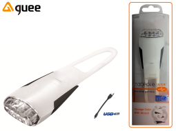 Фара передняя GUEE, TADPOLE, аккумуляторный, USB, 3,7V/260mAh, 4 Super LED Light, блистер (белый/черный, GU-SLA1-FA1-WH)