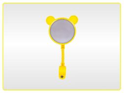 Зеркало заднего вида, детское, Мишка, гибкая стойка, пластик, индив.KIDS, цвет - желтый