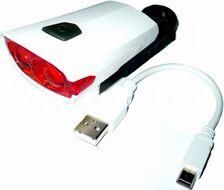 Фонарь задний, XC-122R, USB кабель, 2 светодиода, Jokie (белый, RLEXC122R001)