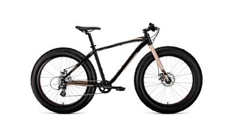 Велосипед FORWARD BIZON 26 D (26" 8 ск. рост. 18") 2022, черный/бежевый, RBK22FW26565