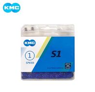 Цепь KMC (S-1) 1 скор. (112 звеньев), с замком, инд. упаковка (цвет синий, УТ-00019233)