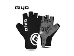 Велоперчатки GIYO, короткий палец, гелевые вставки, биэластичные, силикон, лайкра, размер "M" (черный)