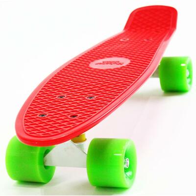 Скейтборд (Пенниборд) Cruiser 22", Alu, ABEC-7 (красный/зеленый) #0