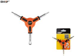 Набор инструментов BOY, ключи шестигранные Cr-V, 4/5/6 мм, "Y" обрезиненная пластиковая ручка, Bike Tools 7036A (УТ00024281)