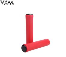 Рукоятки руля (грипсы, комплект) силиконовые, "VXM", для самоката/велосипеда, с заглушками, 130 мм (красный, NS01RD)
