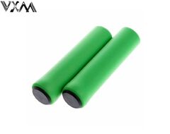 Рукоятки руля (грипсы, комплект) силиконовые, "VXM", для самоката/велосипеда, с заглушками, 130 мм (зеленый, NS01GR)