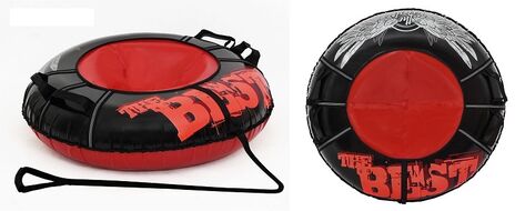 Санки надувные "Ватрушка" ПВХ-ПВХ 107 см  Comfort, с принтом ТТ "THE BEST" (Red/Black) (УТ00025598)