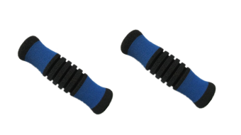 Рукоятки руля (грипсы) комплект, 120 мм неопреновые с заглушками, HL-GR21 (синий/черный) УТ00020669