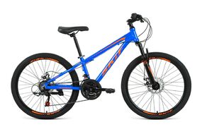 Велосипед SKIF ALU 24 Disc (24" 21 ск. рост. 11.5") синий/ярко-оранжевый, RBKK1M34G003
