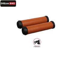 Рукоятки руля (грипсы, комплект), 130 мм резиновые 2-х компонентные, с барендами, Dream Bike, Brown/Black (УТ00024639)