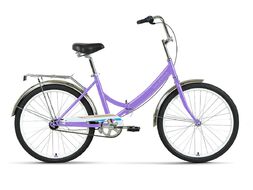 Велосипед FORWARD VALENCIA 24 3.0 (24" 3 ск. рост. 16" скл.) 2022, фиолетовый/голубой, RBK22FW24083