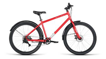 Велосипед FORWARD SPIKE 27,5 D (27,5" 8 ск. рост. 18") 2023, красный/белый, IB3F78134XRDXWH