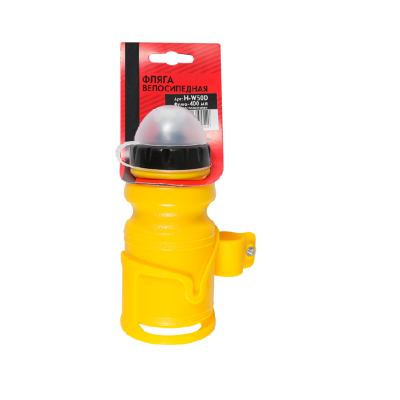 Бутылочка детская, 400 мл, с флягодержателем, с защитой от пыли, полимерная (желтая) #0