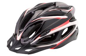 Шлем FSD-HL022 (in-mold). Размер L (58-60 см) чёрный с красными полосами