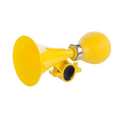 Сигнал велосипедный, клаксон (L-155mm), пневматический, пластик (желтый) #0