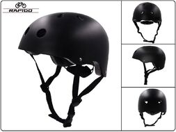 Шлем взрослый RAPIDO, размер L, регулировка обхвата, 11 отверстий, H-001 BMX (черный матовый, RHEBMXBKL001)