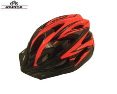 Шлем взрослый RAPIDA, размер L, регулировка обхвата, с козырьком, черный/оранжевый