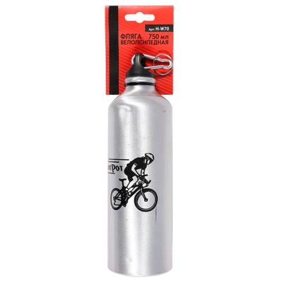 Бутылочка велосипедиста, 750 мл, H-W70, Алюминиевая, с карабином и защитой от пыли (H-W70) #0